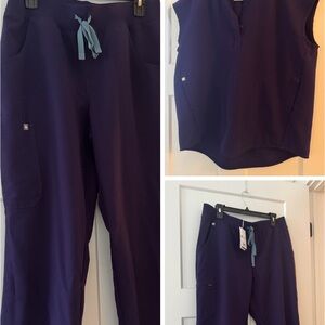 Figs Scrub Set Purple Jam; Top/Pants/Joggers